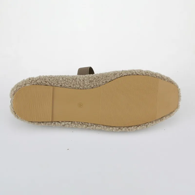 Faux Shearling Ballet Flats